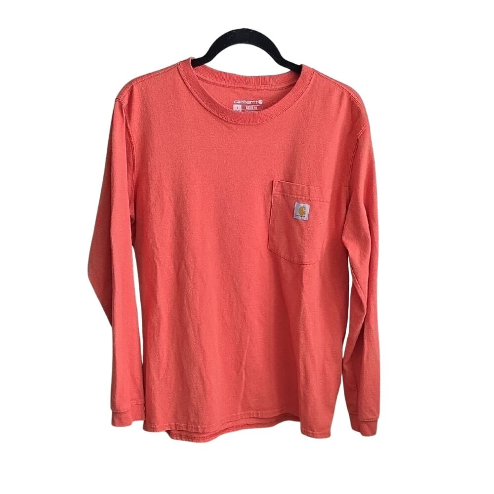 Carhartt Loose Fit Long Sleeve Pocket Tee Shirt Women At Work Graphic Womens L